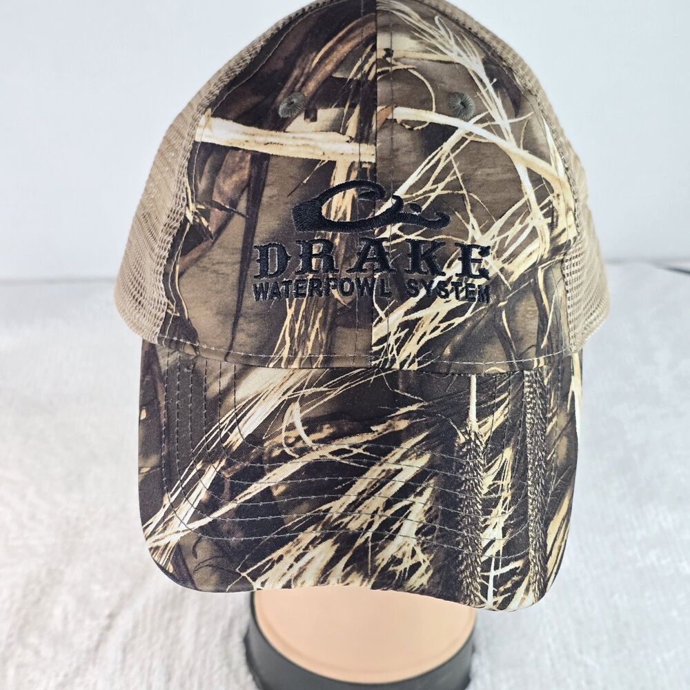 Drake Waterfowl Systems Camo Low Profile Hat Tan Mesh Back Adjustable Men's Cap